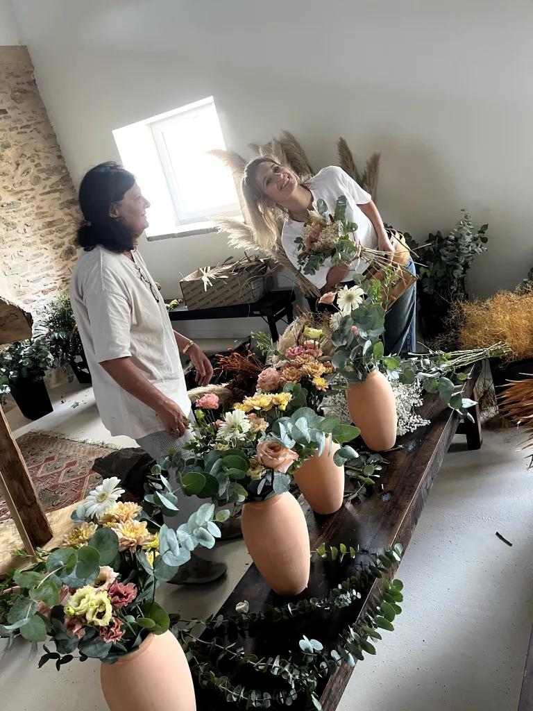 Composition florale pour une réception de mariage
